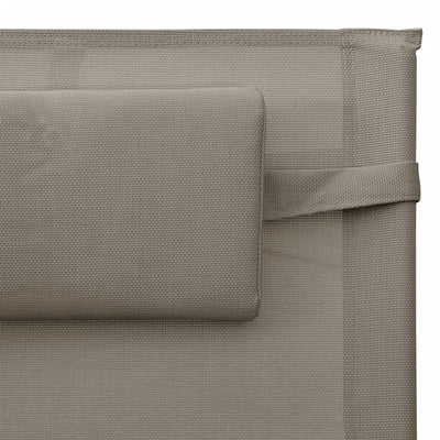Aurinkotuolit 2 kpl Textilene taupe ja harmaa
