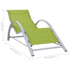 310540 Sun Loungers 2 pcs with Table Aluminium Green - Vuodevaatteet