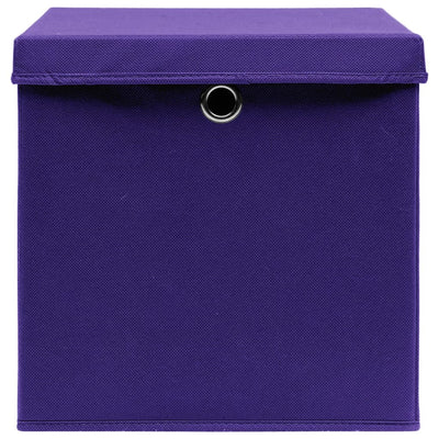 Purppura säilytyslaatikot kansilla Cheta 28x28x28cm (10 kpl)