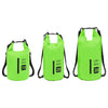 Kuivapussi vetoketjulla vihreä 20 l PVC