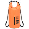 Kuivapussi vetoketjulla oranssi 20 l PVC