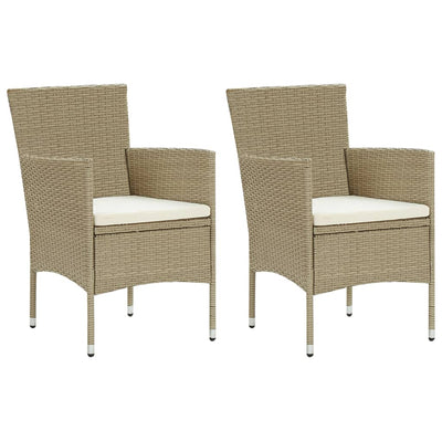 Puutarharuokatuolit 2 kpl polyrottinki beige
