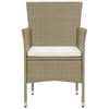 Puutarharuokatuolit 2 kpl polyrottinki beige
