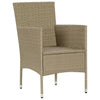 Puutarharuokatuolit 2 kpl polyrottinki beige