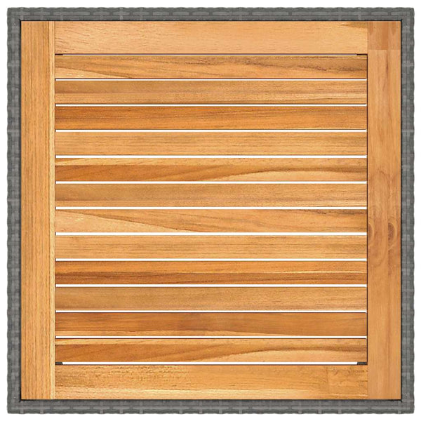 Puutarhapöytä harmaa 90x90x75 cm polyrottinki