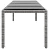 Harmaa puutarhapöytä Populara 250x100x75cm (karkaistu lasi/polyrottinki)