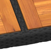Puutarhapöytä 250x100x75 cm akaasiapuu ja polyrottinki musta