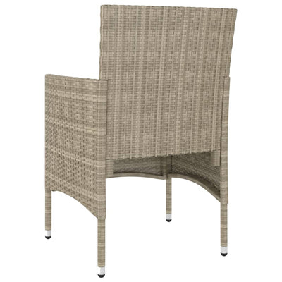 4-osainen Puutarhatuoli ja jakkarasarja polyrottinki beige