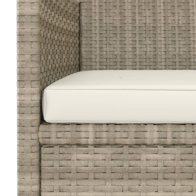 4-osainen Puutarhatuoli ja jakkarasarja polyrottinki beige