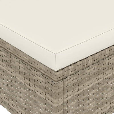 4-osainen Puutarhatuoli ja jakkarasarja polyrottinki beige