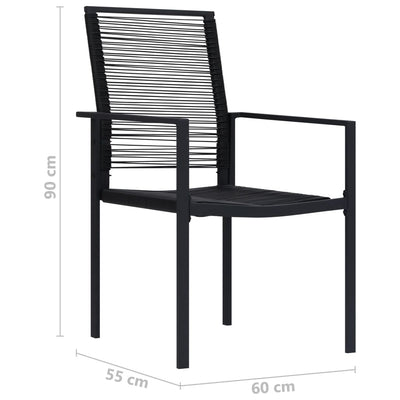 Puutarhatuolit 2 kpl PVC rottinki musta
