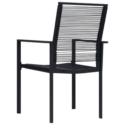 Puutarhatuolit 4 kpl PVC rottinki musta