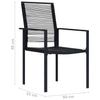 Puutarhatuolit 4 kpl PVC rottinki musta