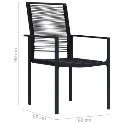 Puutarhatuolit 4 kpl PVC rottinki musta