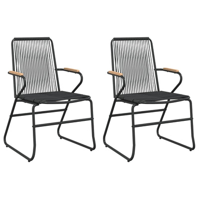 Puutarhatuolit 2 kpl musta 58x59x85,5 cm PVC rottinki