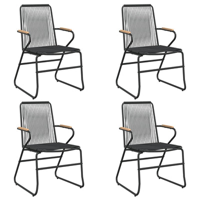 Puutarhatuolit 4 kpl musta 58x59x85,5 cm PVC rottinki