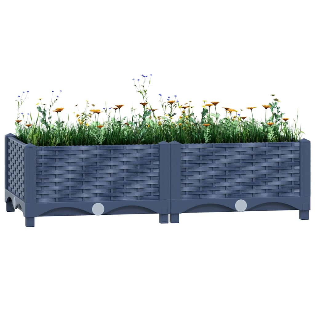 Korotettu kukkalaatikko 80x40x23cm Abelardo (polypropeeni)