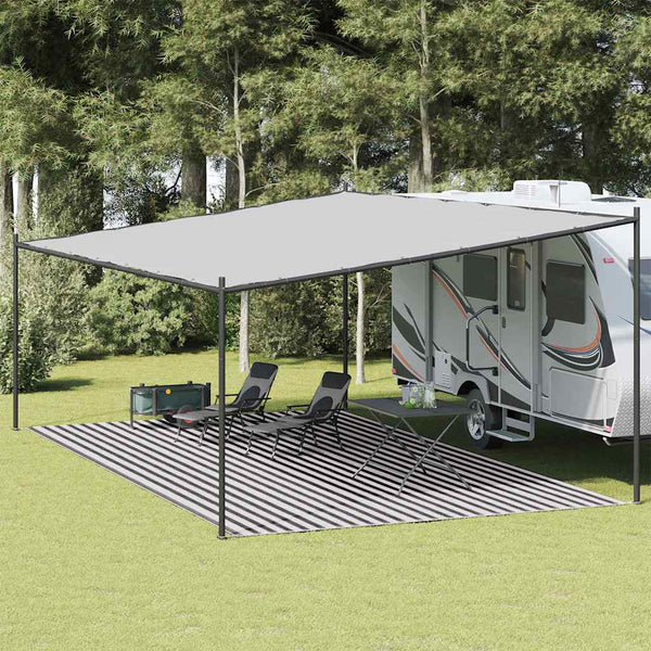 Telttamatto antrasiitti ja valkoinen 400x800 cm HDPE
