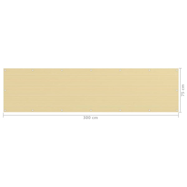 Parvekkeen suoja beige 75x300 cm HDPE