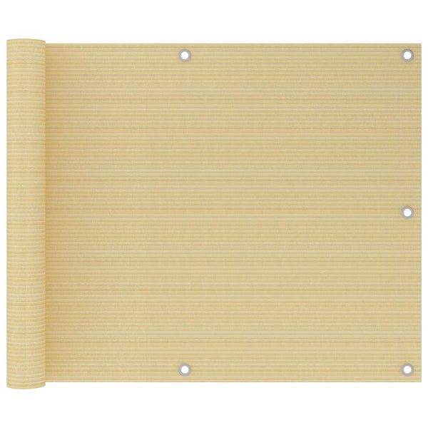 Parvekkeen suoja beige 75x600 cm HDPE