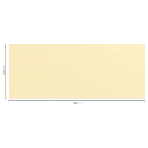 Parvekkeen suoja beige 120x300 cm HDPE