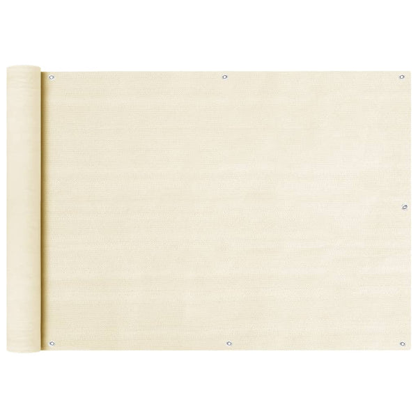 Parvekkeen suoja kerma 75x600 cm HDPE