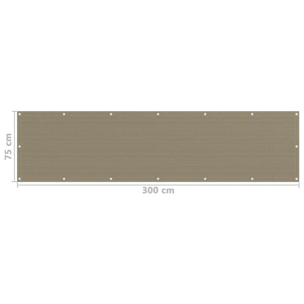 Parvekkeen suoja harmaanruskea 75x300 cm HDPE