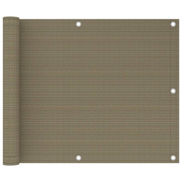 Parvekkeen suoja ruskeanharmaa 75x500 cm HDPE