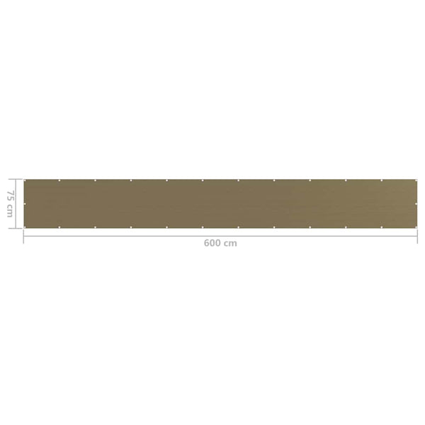 Parvekkeen suoja harmaanruskea 75x600 cm HDPE