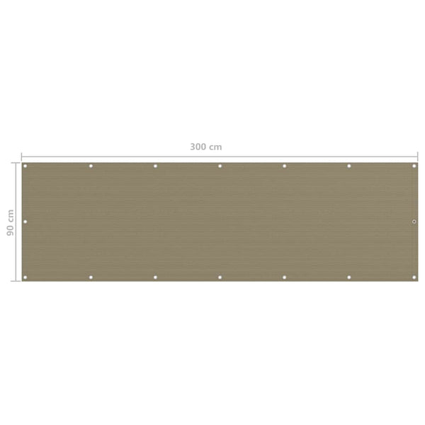 Parvekkeen suoja harmaanruskea 90x300 cm HDPE