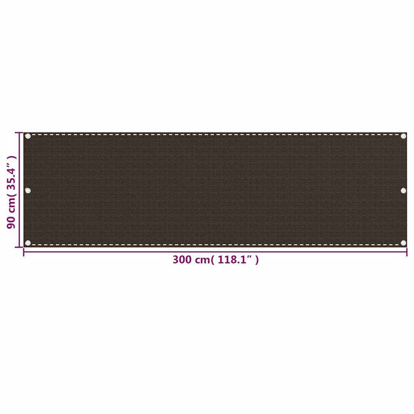 Parvekkeen suoja ruskea 90x300 cm HDPE