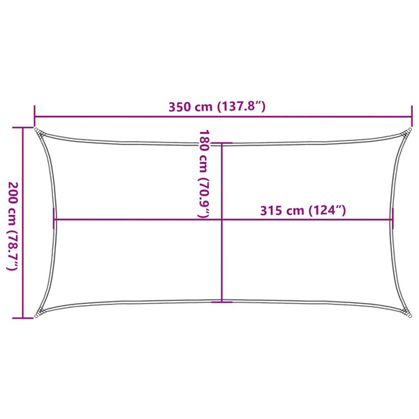 Aurinkopurje HDPE 2x3,5 m antrasiitti