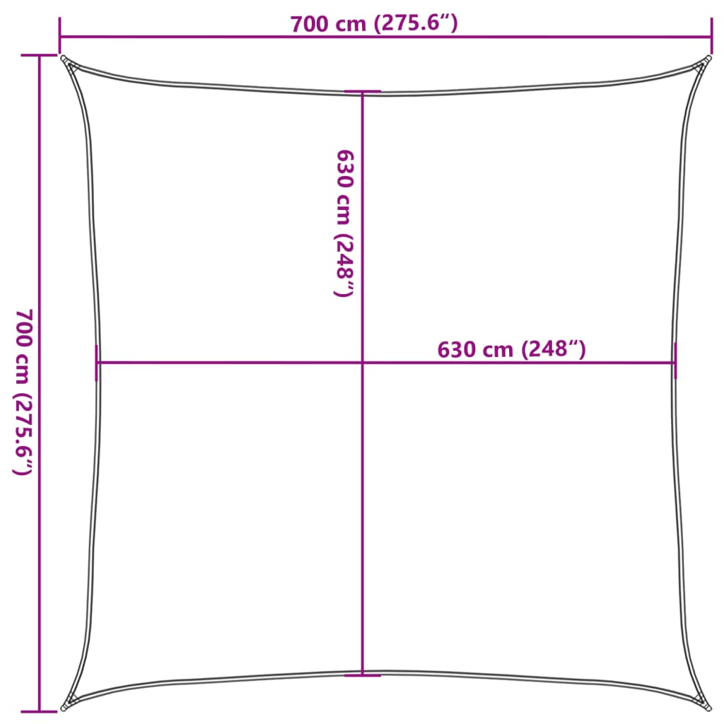 Aurinkopurje 160 g/m² beige 7x7 m HDPE