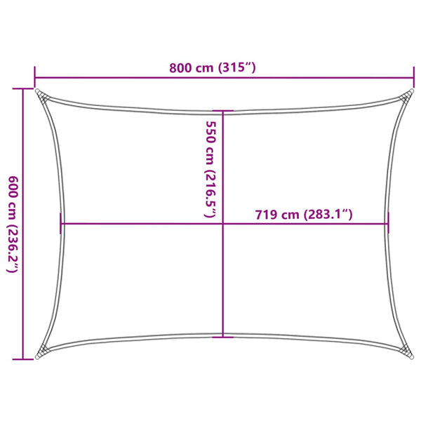 Aurinkopurje 160 g/m² valkoinen 6x8 m HDPE