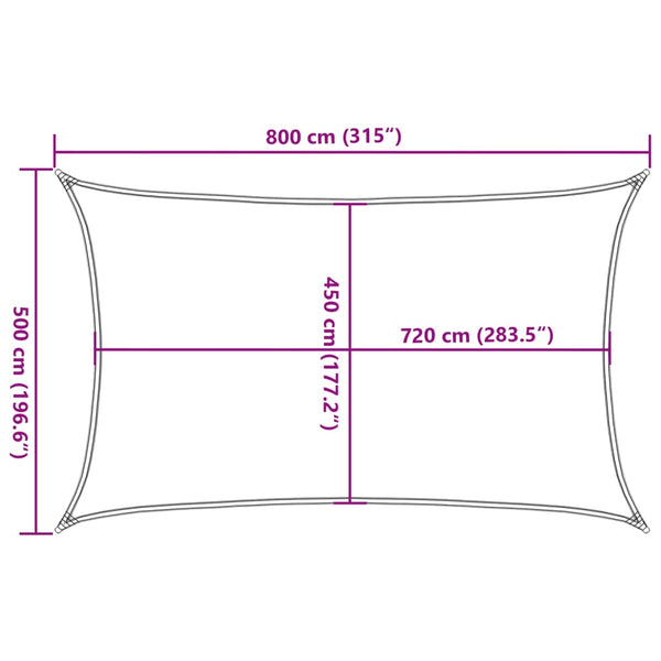 Aurinkopurje 160 g/m² terrakotta 5x8 m HDPE