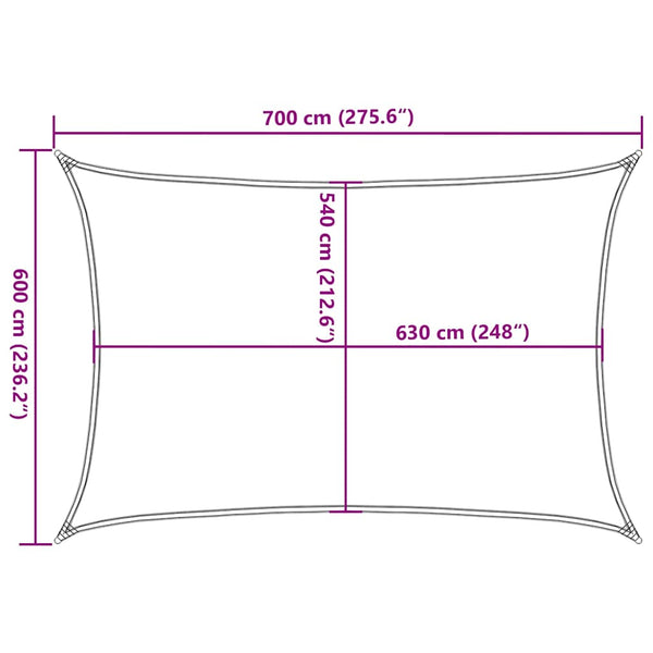 Aurinkopurje 160 g/m² terrakotta 6x7 m HDPE