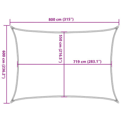 Terrakotta aurinkopurje Cristodora 6x8 m (160 g/m² hdpe)
