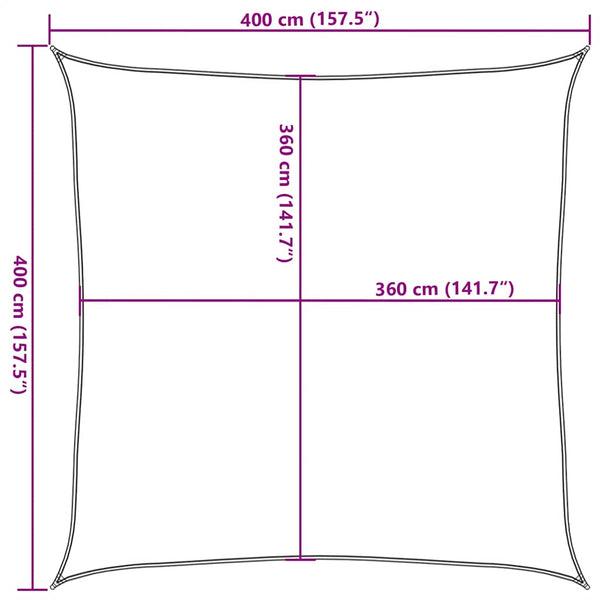 Aurinkopurje 160 g/m² harmaanruskea 4x4 m HDPE