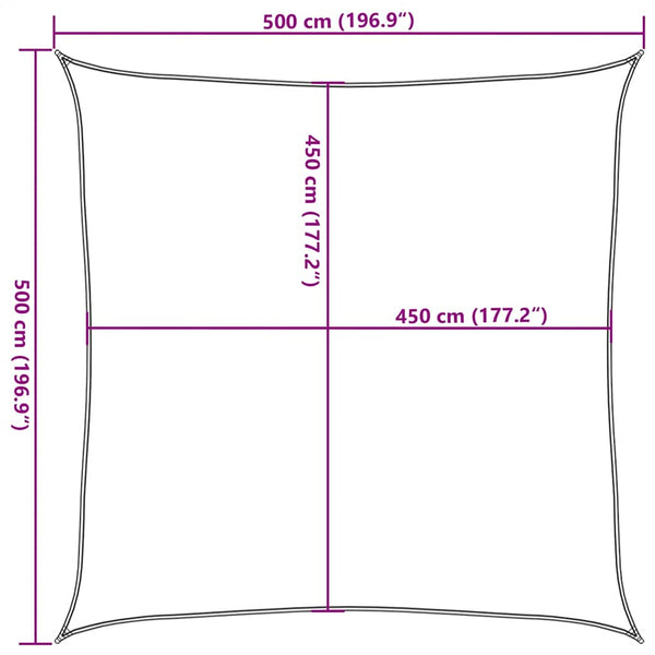 Aurinkopurje 160 g/m² harmaanruskea 5x5 m HDPE