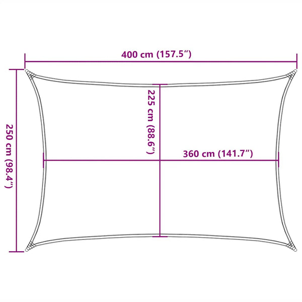 Aurinkopurje 160 g/m² harmaanruskea 2,5x4 m HDPE