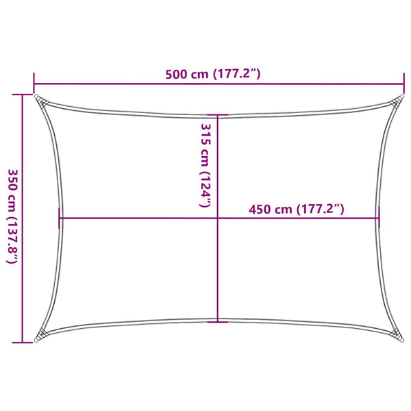 Aurinkopurje 160 g/m² harmaanruskea 3,5x5 m HDPE