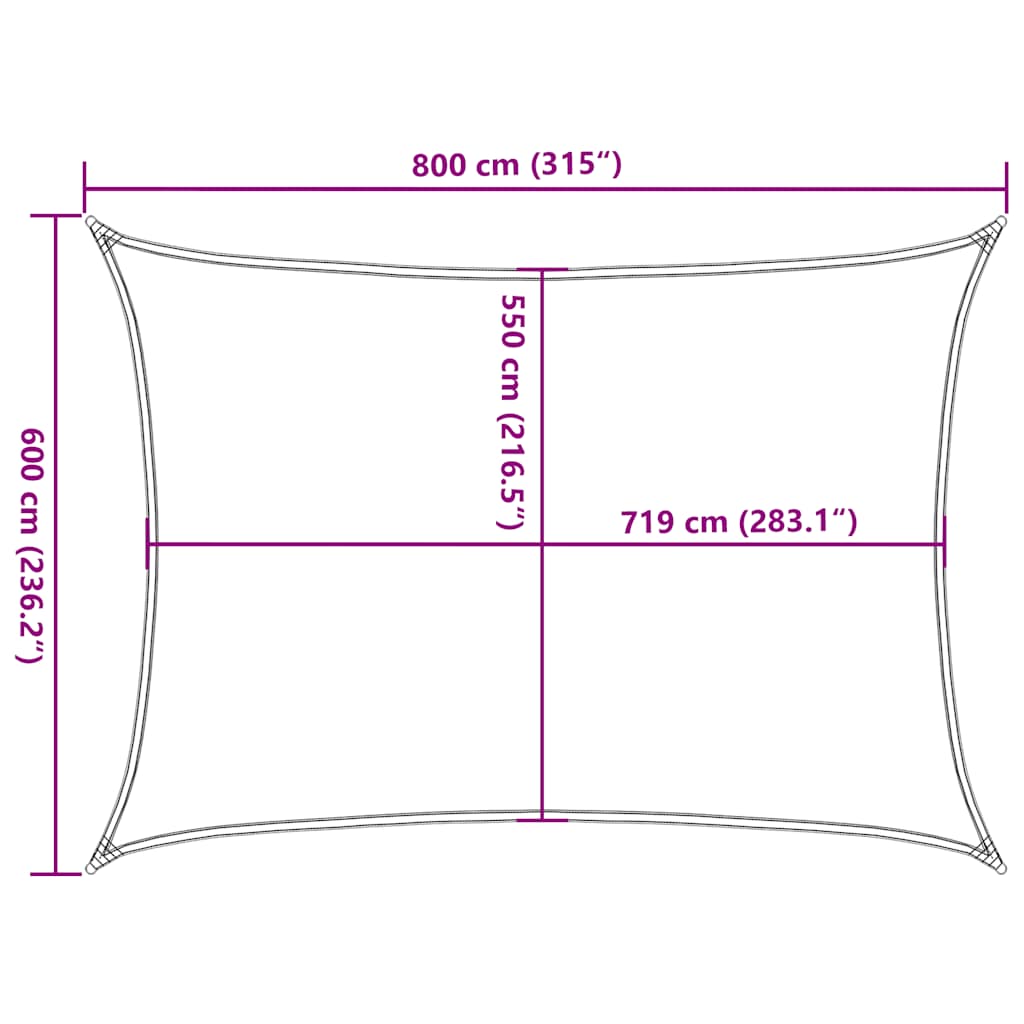 Aurinkopurje 160 g/m² taupe 6x8 m HDPE