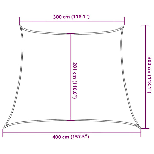 Aurinkopurje 160 g/m² harmaanruskea 3/4x3 m HDPE