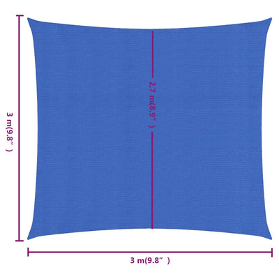 Aurinkopurje 160 g/m² neliö sininen 3x3 m HDPE