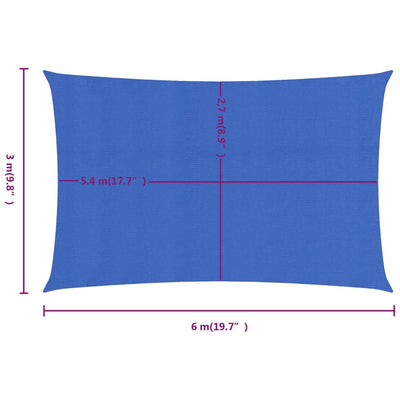 Aurinkopurje 160 g/m² suorakaide sininen 3x6 m HDPE