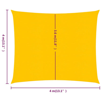 Aurinkopurje 160 g/m² neliö keltainen 4x4 m HDPE