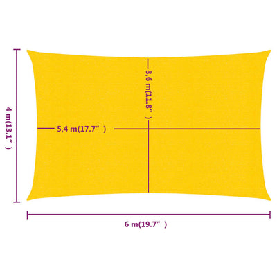 Aurinkopurje 160 g/m² suorakaide keltainen 4x6 m HDPE