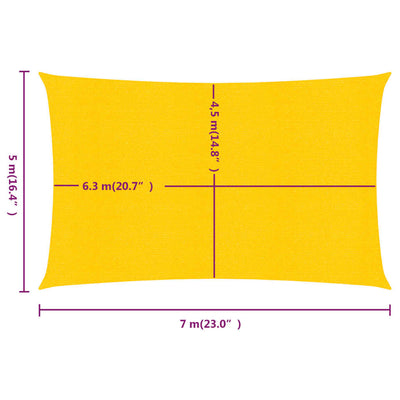Aurinkopurje 160 g/m² suorakaide keltainen 5x7 m HDPE