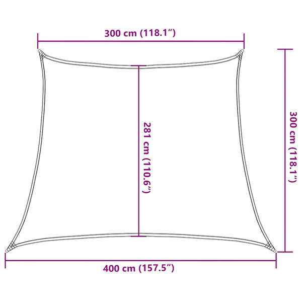 Aurinkopurje 160 g/m² keltainen 3/4x3 m HDPE