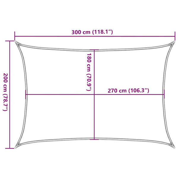 Aurinkopurje 160 g/m² punainen 2x3 m HDPE